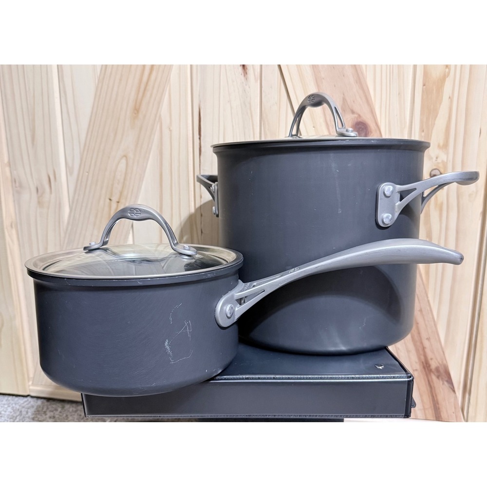 Calphalon Contemporary Nonstick 8 Qt Stockpot and 2.5 Qt Saucepan Set with Lids